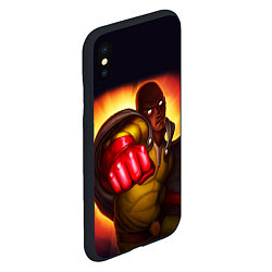 Чехол iPhone XS Max матовый Ванпанчмен Сайтама - One Punch Man, цвет: 3D-черный — фото 2