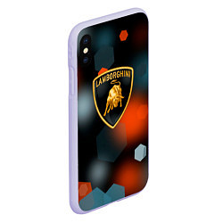 Чехол iPhone XS Max матовый Lamborghini - Размытие, цвет: 3D-светло-сиреневый — фото 2