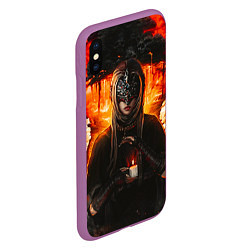 Чехол iPhone XS Max матовый FIRE KEEPER Dark SOULS III Дарк соулс, цвет: 3D-фиолетовый — фото 2