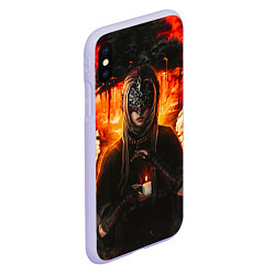 Чехол iPhone XS Max матовый FIRE KEEPER Dark SOULS III Дарк соулс, цвет: 3D-светло-сиреневый — фото 2