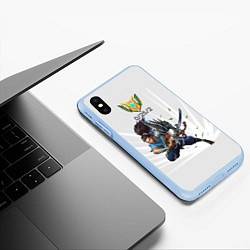Чехол iPhone XS Max матовый Yasuo Meme, цвет: 3D-голубой — фото 2