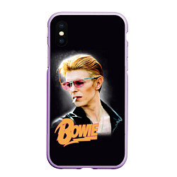 Чехол iPhone XS Max матовый David Bowie Smoking, цвет: 3D-сиреневый