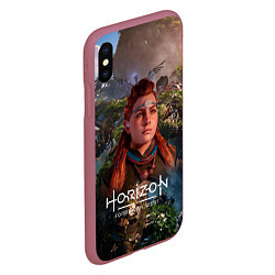 Чехол iPhone XS Max матовый Horizon Forbidden West Элой, цвет: 3D-малиновый — фото 2