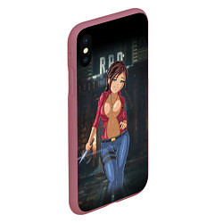 Чехол iPhone XS Max матовый Claire Redfield from Resident Evil 2 remake by sex, цвет: 3D-малиновый — фото 2