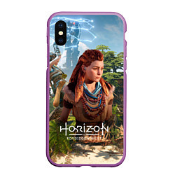 Чехол iPhone XS Max матовый Элой Horizon Forbidden West, цвет: 3D-фиолетовый