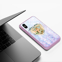 Чехол iPhone XS Max матовый Ангел в сердце День Святого Валентина, цвет: 3D-сиреневый — фото 2