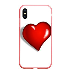 Чехол iPhone XS Max матовый Сердце большое мультяшное, цвет: 3D-баблгам