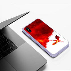 Чехол iPhone XS Max матовый ДЫХАНИЕ ЗВЕЗДНОГО ДРАКОНА DRAGON FIRE, цвет: 3D-светло-сиреневый — фото 2