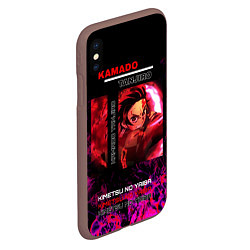 Чехол iPhone XS Max матовый Тандзиро Камадо в огне Komatsu, цвет: 3D-коричневый — фото 2