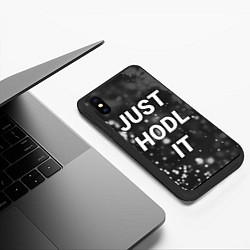 Чехол iPhone XS Max матовый CRYPTO - JUST HODL IT Частицы, цвет: 3D-черный — фото 2