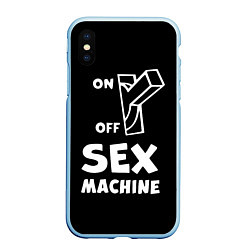 Чехол iPhone XS Max матовый SEX MACHINE Секс Машина, цвет: 3D-голубой