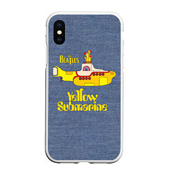 Чехол iPhone XS Max матовый On a Yellow Submarine 3D, цвет: 3D-белый