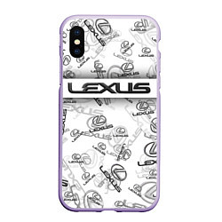 Чехол iPhone XS Max матовый LEXUS BIG EMBLEMA PATTERN, цвет: 3D-светло-сиреневый