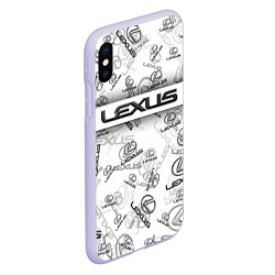 Чехол iPhone XS Max матовый LEXUS BIG EMBLEMA PATTERN, цвет: 3D-светло-сиреневый — фото 2