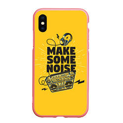 Чехол iPhone XS Max матовый Make Some Noise музыка, цвет: 3D-баблгам