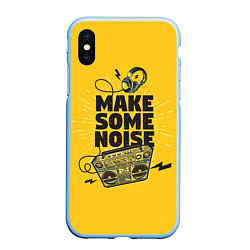 Чехол iPhone XS Max матовый Make Some Noise музыка, цвет: 3D-голубой