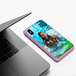 Чехол iPhone XS Max матовый Horizon дикий лес, цвет: 3D-розовый — фото 2