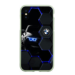 Чехол iPhone XS Max матовый BMW НЕОН СОТЫ