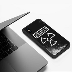Чехол iPhone XS Max матовый С Т А Л К Е Р 2 - Знак Радиации, цвет: 3D-черный — фото 2