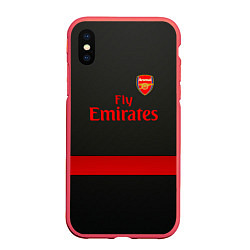 Чехол iPhone XS Max матовый Arsenal fc, цвет: 3D-красный