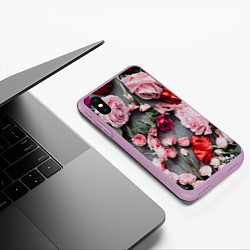 Чехол iPhone XS Max матовый Цветочное полотно, цвет: 3D-сиреневый — фото 2