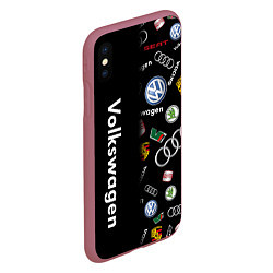 Чехол iPhone XS Max матовый Volkswagen Group Half Pattern, цвет: 3D-малиновый — фото 2