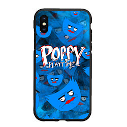 Чехол iPhone XS Max матовый Poppy Playtime Pattern background, цвет: 3D-черный