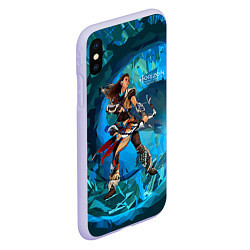 Чехол iPhone XS Max матовый Horizon Aloy art, цвет: 3D-светло-сиреневый — фото 2