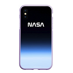 Чехол iPhone XS Max матовый NASA с МКС, цвет: 3D-светло-сиреневый