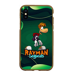 Чехол iPhone XS Max матовый Rayman Legends Green, цвет: 3D-коричневый