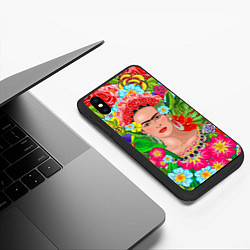 Чехол iPhone XS Max матовый Фрида Кало Мексика Художник Феминист 3D, цвет: 3D-черный — фото 2