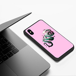 Чехол iPhone XS Max матовый Мерцающий символ Мудрости, цвет: 3D-черный — фото 2