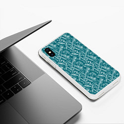 Чехол iPhone XS Max матовый Инструменты Сантехника, цвет: 3D-белый — фото 2