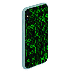 Чехол iPhone XS Max матовый Бинарный Код Binary Code, цвет: 3D-мятный — фото 2