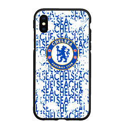 Чехол iPhone XS Max матовый Chelsea football, цвет: 3D-черный