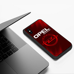 Чехол iPhone XS Max матовый OPEL Pro Racing - Абстракция, цвет: 3D-черный — фото 2