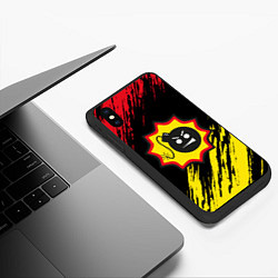 Чехол iPhone XS Max матовый Serious Sam Big Logo, цвет: 3D-черный — фото 2