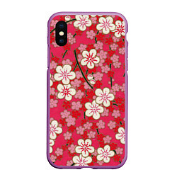 Чехол iPhone XS Max матовый Пышная весна, цвет: 3D-фиолетовый