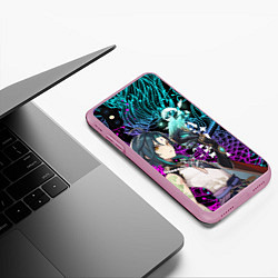 Чехол iPhone XS Max матовый СЯО ГЕНШИН ИМПАКТ НЕОНОВЫЙ ДРАКОН, цвет: 3D-розовый — фото 2