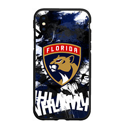 Чехол iPhone XS Max матовый Florida Panthers, Флорида Пантерз, цвет: 3D-черный