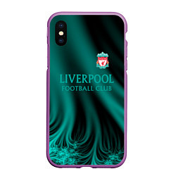 Чехол iPhone XS Max матовый Liverpool спорт, цвет: 3D-фиолетовый