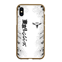 Чехол iPhone XS Max матовый Токийские мстители Tokyo Revengers logo, цвет: 3D-коричневый