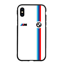 Чехол iPhone XS Max матовый БМВ 3 STRIPE BMW WHITE, цвет: 3D-черный