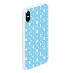 Чехол iPhone XS Max матовый Узор Sky Blue Dope Ski Mask Camo Dope Street Marke, цвет: 3D-белый — фото 2