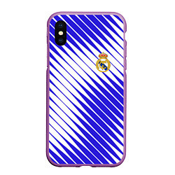 Чехол iPhone XS Max матовый Real madrid реал мадрид, цвет: 3D-фиолетовый