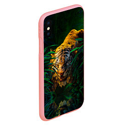 Чехол iPhone XS Max матовый Крадущийся тигр в джунглях, цвет: 3D-баблгам — фото 2