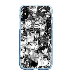 Чехол iPhone XS Max матовый Berserk pattern, цвет: 3D-голубой