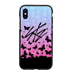 Чехол iPhone XS Max матовый Stray Kids Бабочки