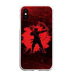 Чехол iPhone XS Max матовый Лучник Самурай Кровавый Bloody Samurai, цвет: 3D-белый