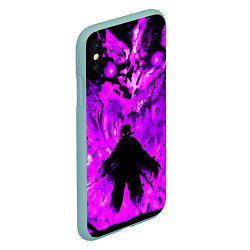 Чехол iPhone XS Max матовый РЕНГОКУ НЕОНОВЫЙ ОГОНЬ PURPLE, цвет: 3D-мятный — фото 2